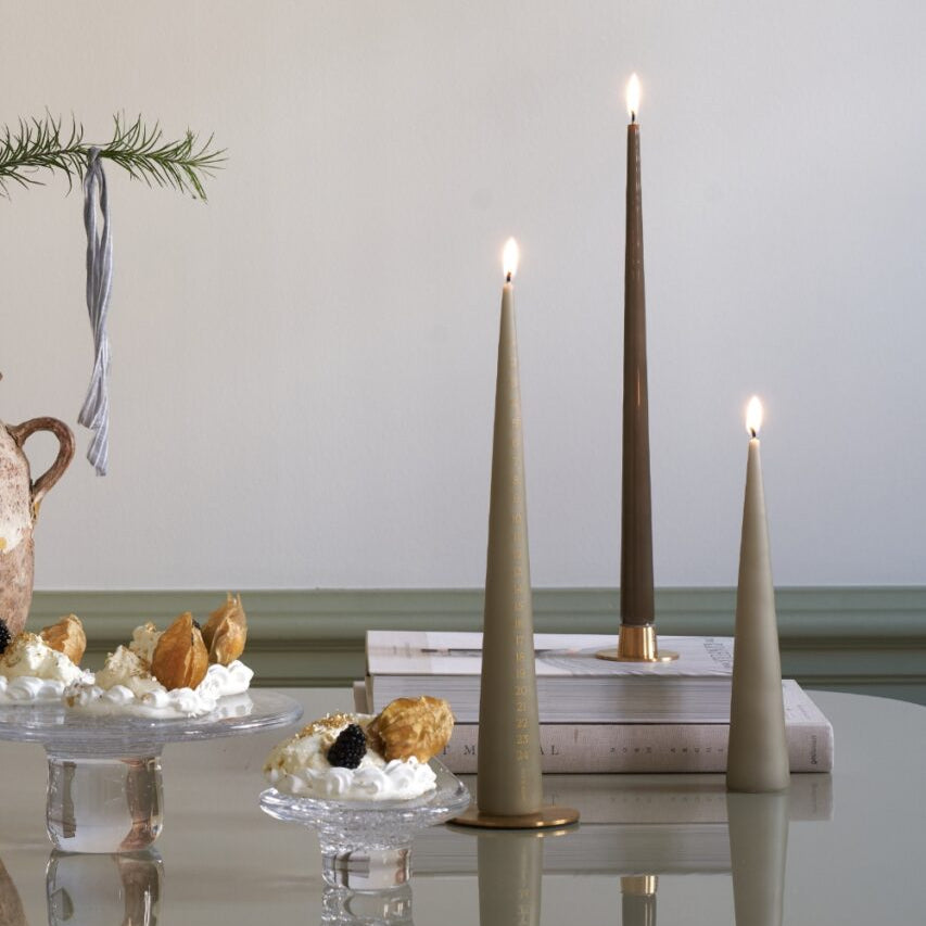 Ester &amp; Erik - Candela Conica 37cm Marble Green 1pz