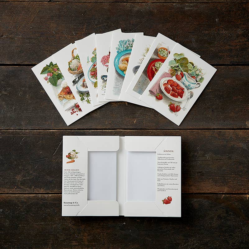 Koustrupco -Set 8 Biglietti Rettangolari Sapori Estivi