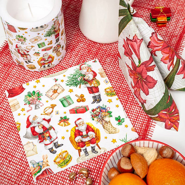 Home Fashion - Tovaglioli Natalizi in Carta "Babbo Natale"