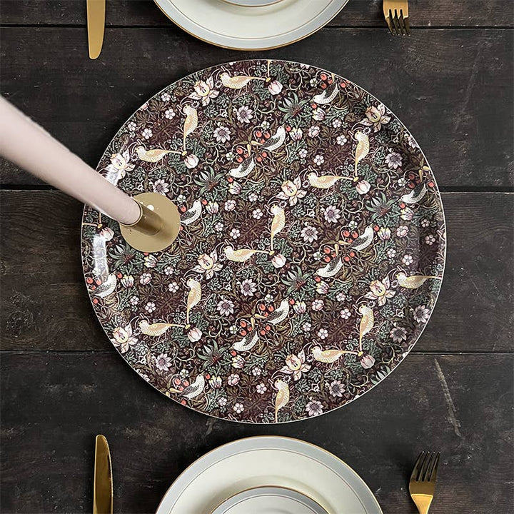 Koustrupco - Vassoio Bordeaux "Strawberry Thief" by William Morris