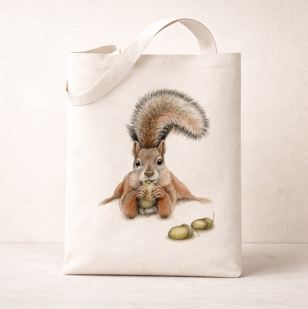 Charlotte Nicolin - Borsa Di Tela "Sebastian lo Scoiattolo"
