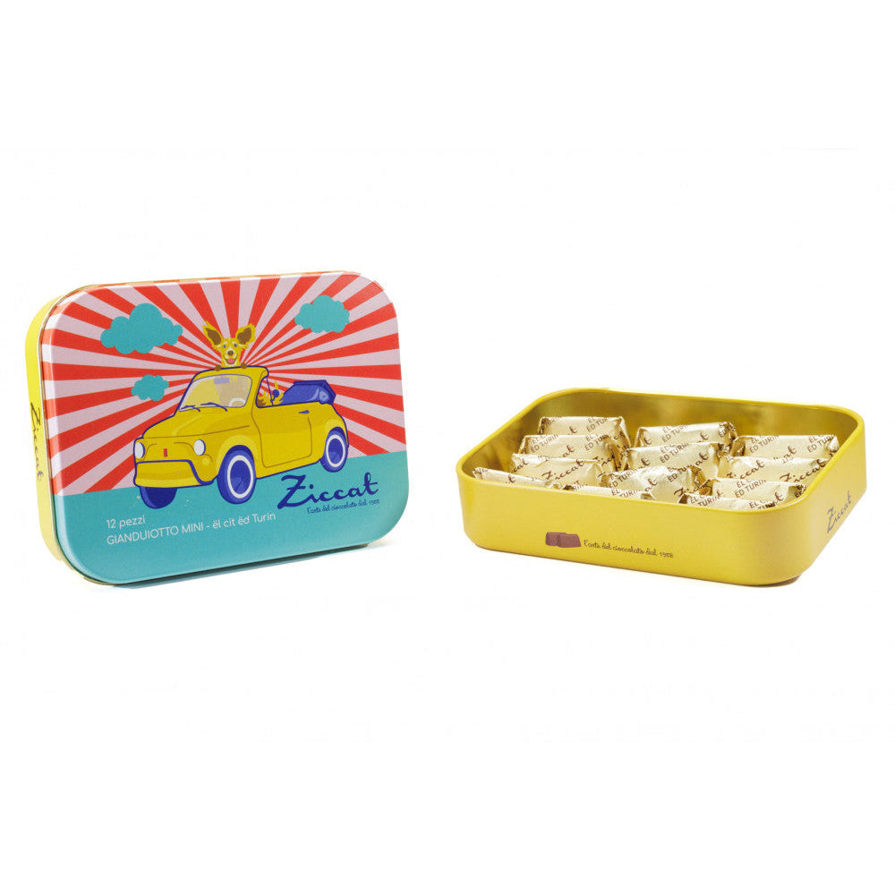 Ziccat Torino - Mini Gianduiotti in Scatola di Latta Fiat 500