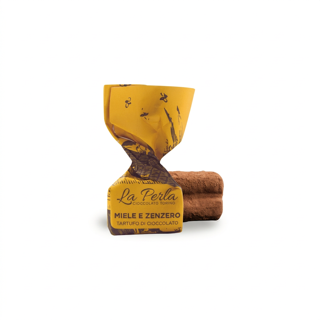 La Perla Cioccolato Torino - Tartufo di Cioccolato Miele e Zenzero Formato Sfuso 100g
