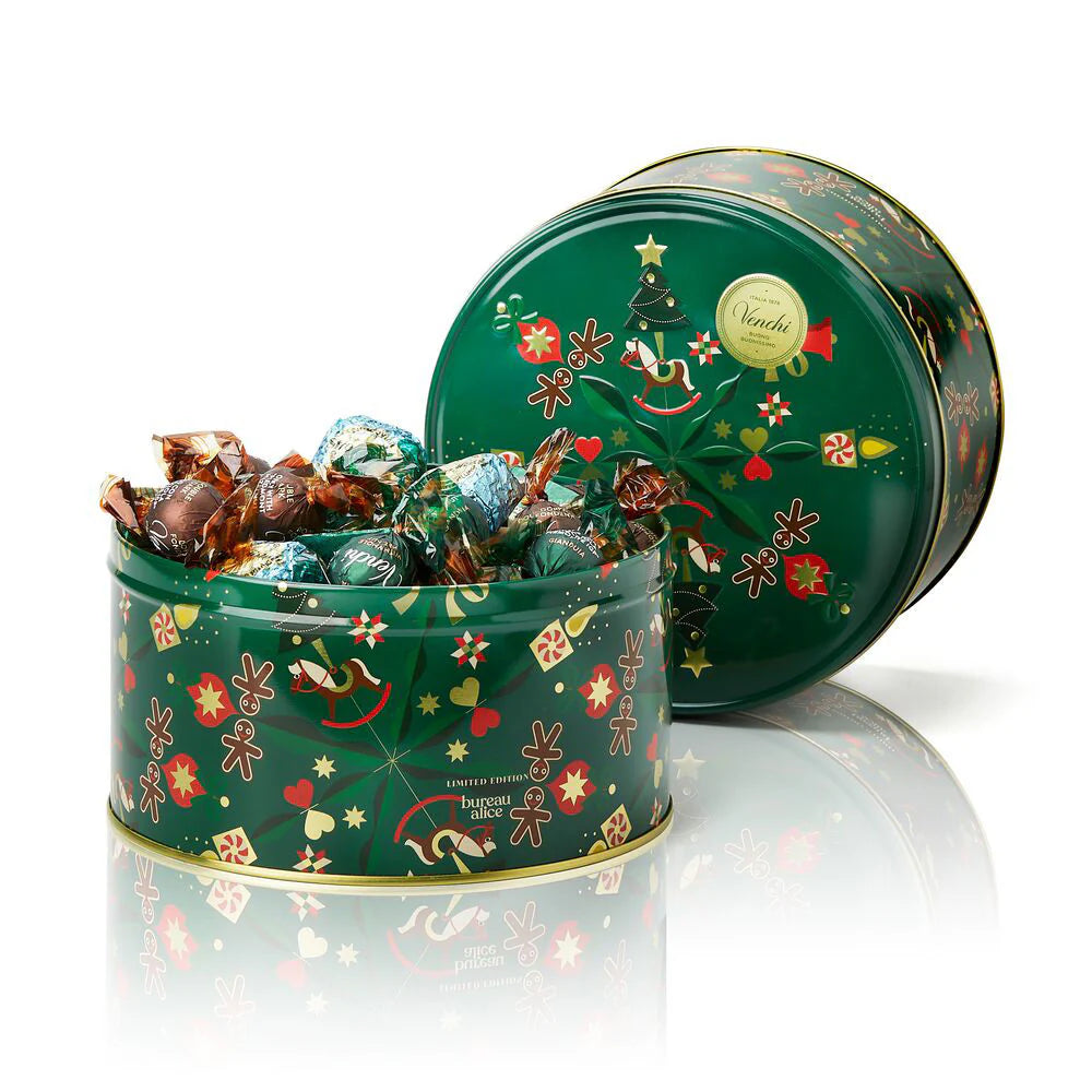 Venchi - Cappelliera Grande Metallo Natale Alice 400g